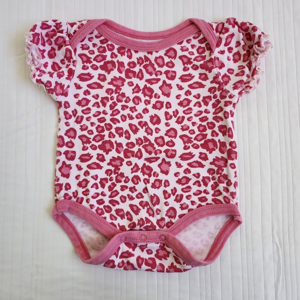 Pink Leopard Print Baby Onesie